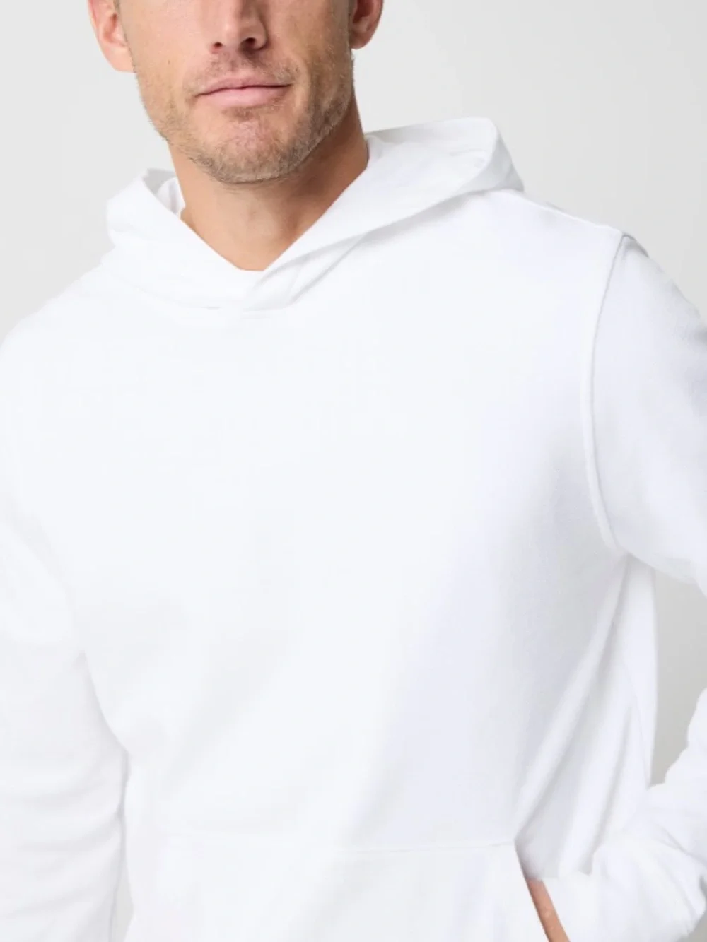 J crew white Performance bird's-eye hoodie